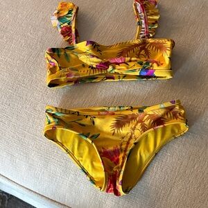Zimmerman yellow floral bikini girls size 8
